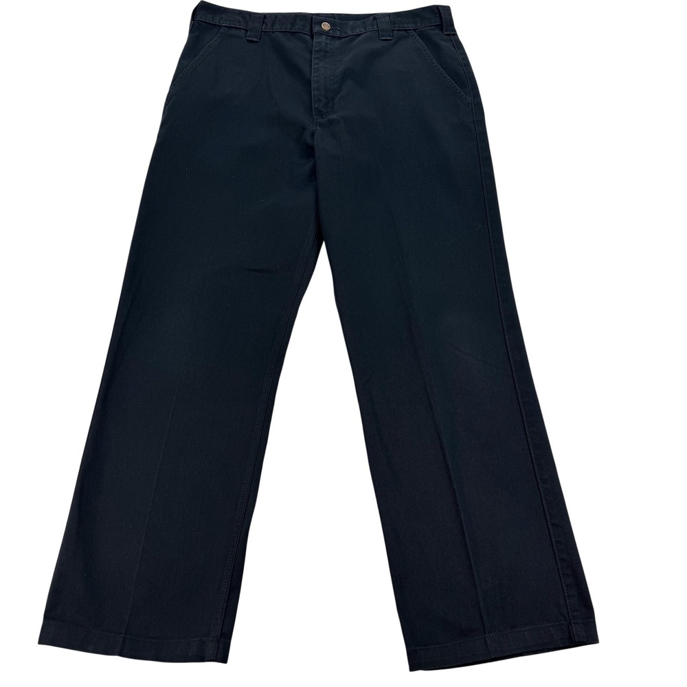 Carhartt Blended Twill Pants Mens 38x32 Black Relaxed Fit Chino Workwear Outdoor